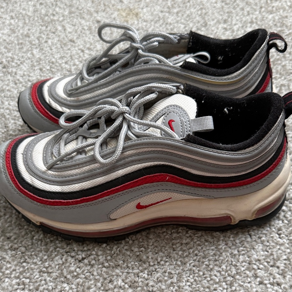 Nike Kids Air Max 97 Gray and Red Sneakers